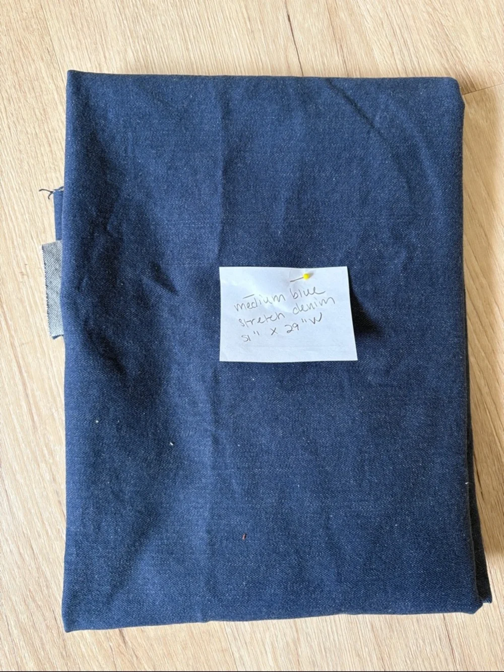 Stretch Denim remnant fabric bundle || shades of blue || 4 cuts of fabric - Picture 3 of 6